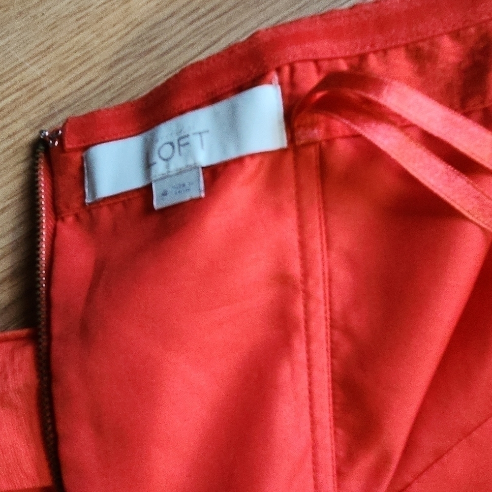 Ann Taylor LOFT strapless summer cocktail dress 4 coral - Picture 5 of 11